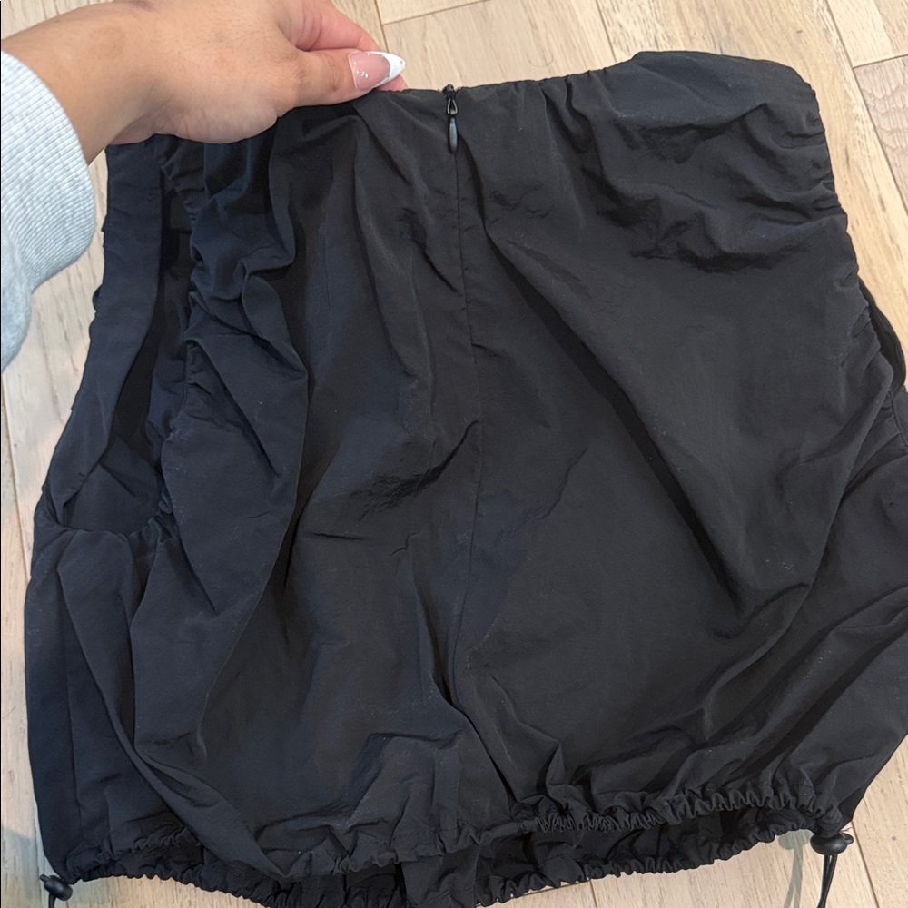 Zara Black Cropped Drawstring Shell Tank - Picture 4 of 5